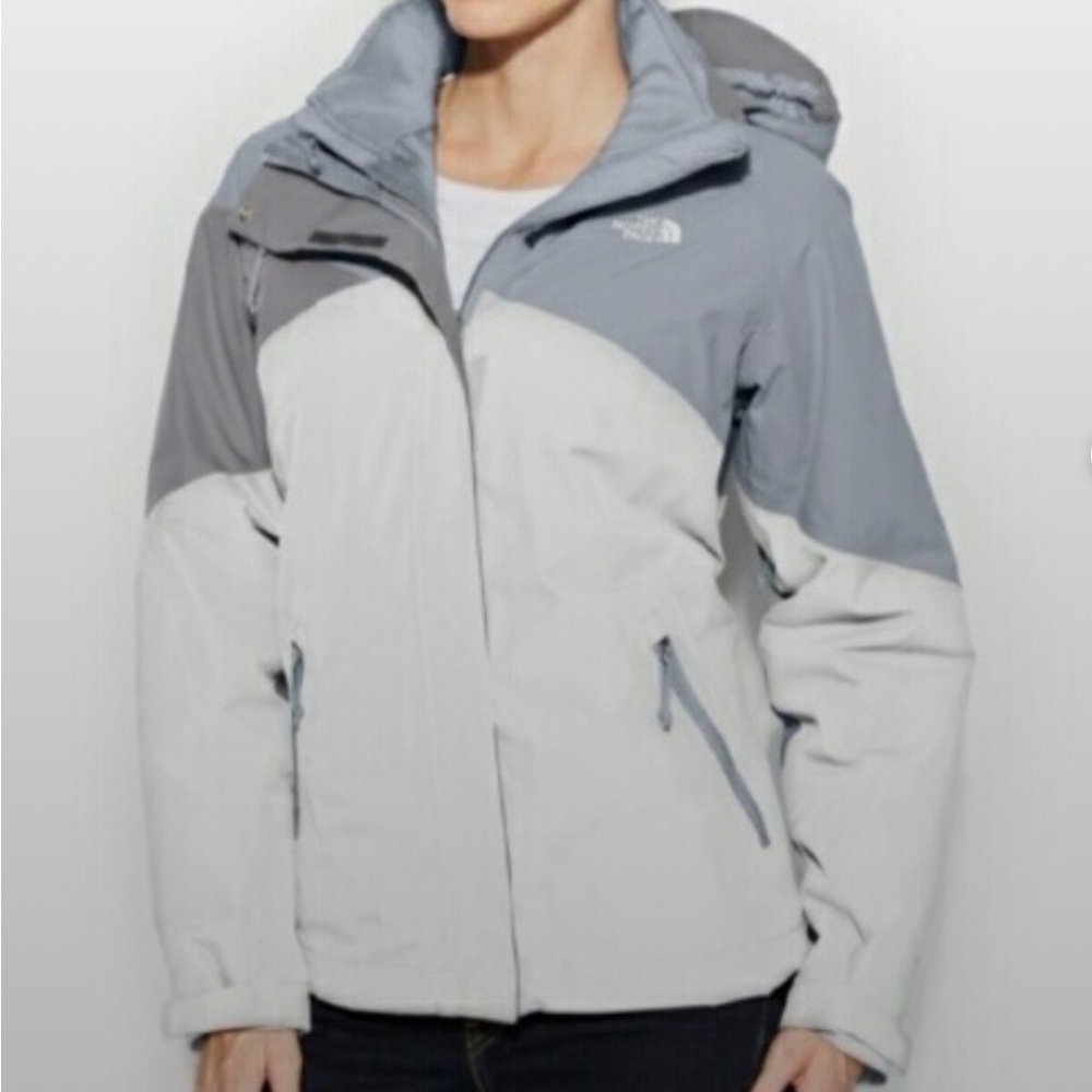 The North Face Women's Two-Tone Gray Hooded Ski Jacket
